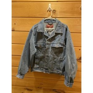 vintage wrangler hero denim jacket mens size large